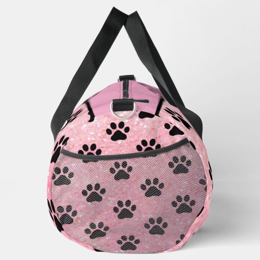 Pink Glitter Paw Print Pet monogram personalize Plunjezak (Rechts)