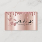 Pink Glitter Private Party Bartender Visitekaartje (Voorkant)
