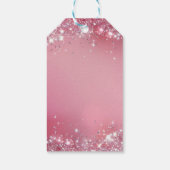 Pink Glitter Rainbow Unicorn Birthday Cadeaulabel (Achterkant)