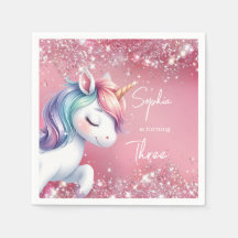 Pink Glitter Rainbow Unicorn Birthday