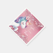 Pink Glitter Rainbow Unicorn Birthday Servet (Hoek)