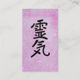 ** Pink Glitter Reiki Master Practitioner Symbool Visitekaartje