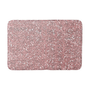 Pink Glitter Roos Gold Blush Glam Sparkle Badmat