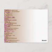Pink GlITTER Roos Gold WEDDING INVITATION Briefkaart (Achterkant)