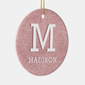 Pink Glitter Rosegold partijvoorkeur Keramisch Ornament (Rechts)