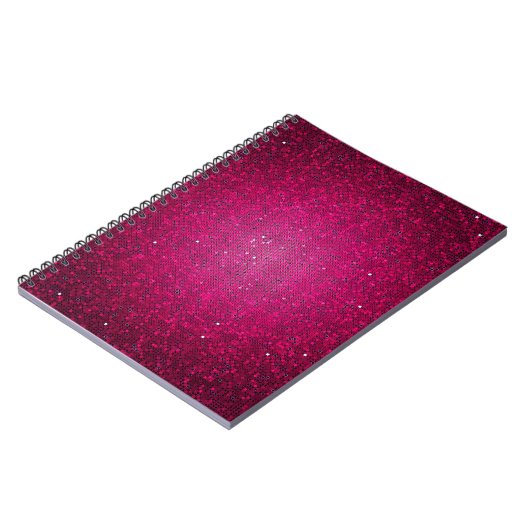 Pink Glitter Sequin Disco Glitz Spiral Notitieboek (Linkerzijde)