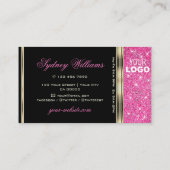 Pink Glitter Sparkle Stars toevoegen Logo Gold en  Visitekaartje (Achterkant)