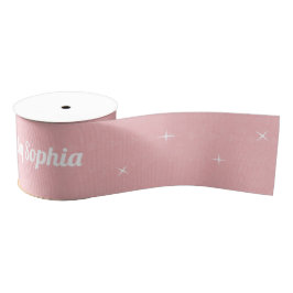 Pink Glitter Sparkles Verjaardag van het Meisje Grosgrain Lint
