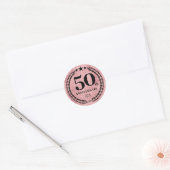  Pink Glitter Style 50th Anniversary Business Logo Ronde Sticker (Envelop)