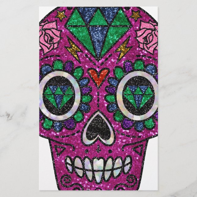 pink glitter sugar skull (Voorkant)