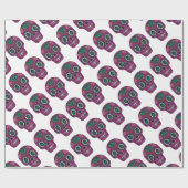 pink glitter sugar skull cadeaupapier (Vlak)