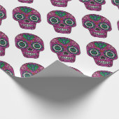 pink glitter sugar skull cadeaupapier (Hoek)