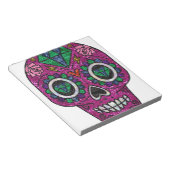 pink glitter sugar skull notitieblok (Schuin)
