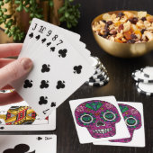 pink glitter sugar skull pokerkaarten (Insitu)