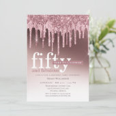 Pink Glitter Surprise 50 en fantastische verjaarda Kaart (Staand voorkant)