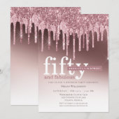 Pink Glitter Surprise 50 en fantastische verjaarda Kaart (Voorkant / Achterkant)