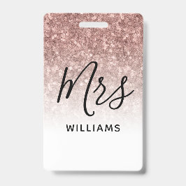 Pink Glitter Teacher Aangepaste naam Lanyard ID Ba Badge