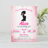 Pink Glitter thema pop verjaardag Kaart (Staand voorkant)