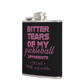 Pink Glitter Tranen van mijn tegenstanders geperso Heupfles (Links)