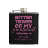 Pink Glitter Tranen van mijn tegenstanders geperso Heupfles (Voorkant)