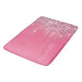 Pink Glitter Trendy Monogram Badmat (Gekanteld)