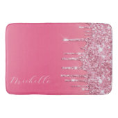 Pink Glitter Trendy Monogram Badmat (Voorkant)