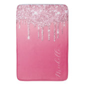 Pink Glitter Trendy Monogram Badmat (Voorkant Verticaal)