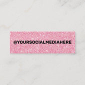 Pink Glitter Twitter Facebook Instagram Mini Visitekaartje (Achterkant)