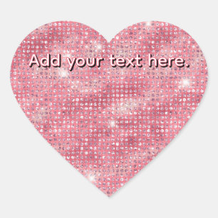 Pink Glitter Voeg je eigen tekst Hart Sticker