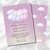 Pink Glitter Waterverf Cloud Baby shower Kaart