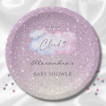 Pink Glitter Waterverf Cloud Baby shower
