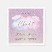 Pink Glitter Waterverf Cloud Baby shower Servet (Voorkant)