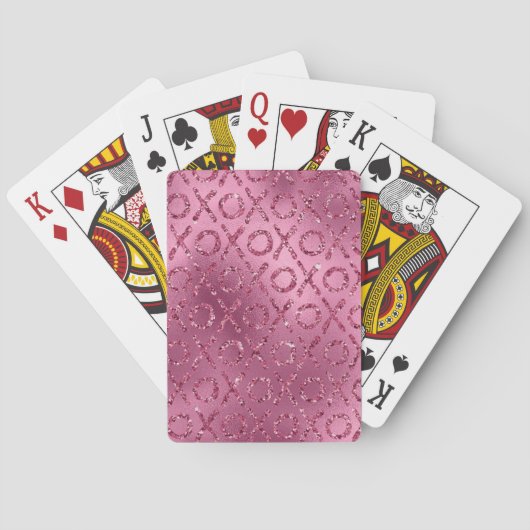 Pink Glitter XOXO Pokerkaarten (Achterkant)