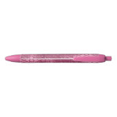 Pink Glitter XOXO Zwarte Inkt Pen (Achterkant)