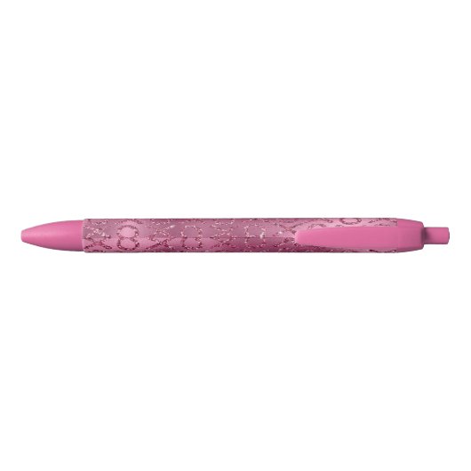 Pink Glitter XOXO Zwarte Inkt Pen (Achterkant)