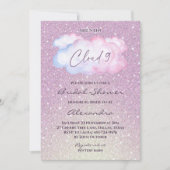 Pink Glitter Ze staat op Cloud 9 Vrijgezellenfeest Kaart (Voorkant)