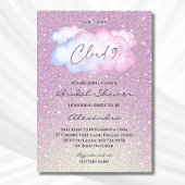 Pink Glitter Ze staat op Cloud 9 Vrijgezellenfeest Kaart