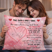 Pink Glittered Romantic Love Quote Kussen