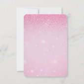 Pink Glitters Winter Snowman Baby shower Bedankkaart (Achterkant)