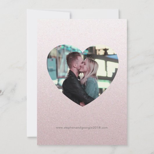 Pink Glittery Bewaar onze datum bruiloft uitnodigi Save The Date (Achterkant)