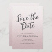 Pink Glittery Bewaar onze datum bruiloft uitnodigi Save The Date (Voorkant / Achterkant)