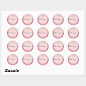 Pink Glitz Bedankt Ronde Sticker (Vel)