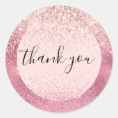 Pink Glitz Bedankt Ronde Sticker (Voorkant)