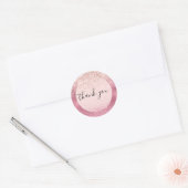 Pink Glitz Bedankt Ronde Sticker (Envelop)