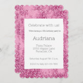 Pink Glitz Glitter Sparkle 16e verjaardag Kaart (Voorkant / Achterkant)