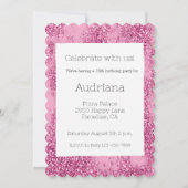 Pink Glitz Glitter Sparkle 16e verjaardag Kaart (Voorkant)