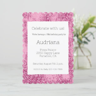Pink Glitz Glitter Sparkle 16e verjaardag Kaart