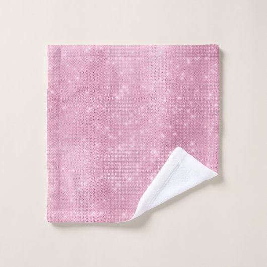 Pink Glitzy Chic Glam Sparkle Bad Handdoek (Wasdoekje)