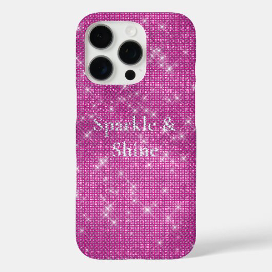 Pink Glitzy Chic Glam Sparkle Case-Mate iPhone Case (Achterkant)