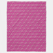 Pink Glitzy Silver XOXO Verjaardag Fleece Deken (Voorkant)